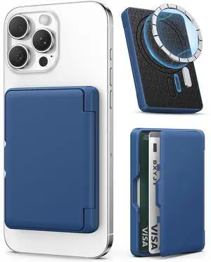 for MagSafe Phone Wallet, Magnetic Credit Card Holder(4-5 Cards), RFID Blocking Protection, Built-in Mirror, Men Women Wallet for iPhone 17/16/15/14/13/12 Series, Not for iPhone 13/12 Mini, Blue for MagSafe Phone Wallet, Magnetic Credit Card Holder(4-5 Cards), RFID Blocking Protection, Built-in Mirror, Men Women Wallet for iPhone 17/16/15/14/13/12 Series, Not for iPhone 13/12 Mini, Blue