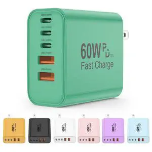 USB C Charger Block, 60W 5 in 1 Charging Blocks, PD 3.0 Fast Charger, QC 2A Green Wall Plug Multiport Type C Charging Block for iPhone 17 16 15 14 13 12 Pro Max, iPad, iPod, Samsung, AirPods Pro USB C Charger Block, 60W 5 in 1 Charging Blocks, PD 3.0 Fast Charger, QC 2A Green Wall Plug Multiport Type C Charging Block for iPhone 17 16 15 14 13 12 Pro Max, iPad, iPod, Samsung, AirPods Pro