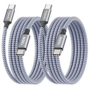 100W USB C Cable 6.6ft, 2-Pack USB C to USB C Cable 100 Watt Fast Charging Type C Charger Cord for iPhone 17 16 15 Pro Max/Plus, MacBook/iPad USBC, Samsung Galaxy S26 S25 S24 Pixel 10 10a 9a 100W USB C Cable 6.6ft, 2-Pack USB C to USB C Cable 100 Watt Fast Charging Type C Charger Cord for iPhone 17 16 15 Pro Max/Plus, MacBook/iPad USBC, Samsung Galaxy S26 S25 S24 Pixel 10 10a 9a