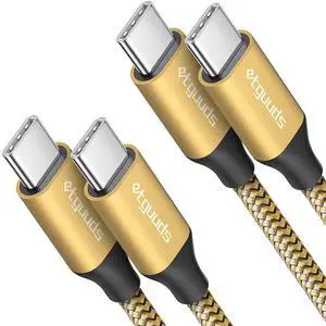 Gold USB C to USB C Cable 6ft, 2-Pack, 60W Fast Charging Type C to C Charger Cord for iPhone 17 16 15 Pro Max Plus Air 16e, for MacBook/iPad USBC, Samsung Galaxy S25 S24 S23 A17 A16, Pixel Gold USB C to USB C Cable 6ft, 2-Pack, 60W Fast Charging Type C to C Charger Cord for iPhone 17 16 15 Pro Max Plus Air 16e, for MacBook/iPad USBC, Samsung Galaxy S25 S24 S23 A17 A16, Pixel