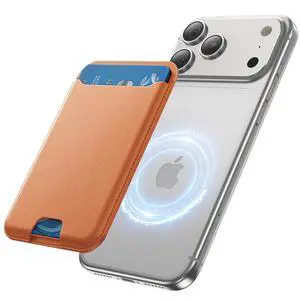 for MagSafe Wallet, 3 Cards Holder, Slim Magnetic Phone Wallet for iPhone 17/16/15/14/13/12 Pro Max Plus Air Series,RFID Blocking Vegan Leather,Orange for MagSafe Wallet, 3 Cards Holder, Slim Magnetic Phone Wallet for iPhone 17/16/15/14/13/12 Pro Max Plus Air Series,RFID Blocking Vegan Leather,Orange