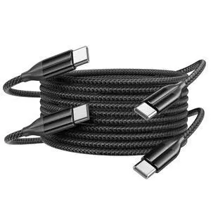 100W USB C Cable Fast Charging, 2 Pack 6FT Braided USB-C Cable, 5A PD Charger Cord for MacBook Pro/Air, iPad Pro, iPhone 17/16/15 Pro Max, Samsung Galaxy S25/S24, Home Office Travel 100W USB C Cable Fast Charging, 2 Pack 6FT Braided USB-C Cable, 5A PD Charger Cord for MacBook Pro/Air, iPad Pro, iPhone 17/16/15 Pro Max, Samsung Galaxy S25/S24, Home Office Travel