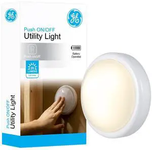 Battery-Operated Tap Light, White Push Light, Stick-On, Wireless and Portable, Ideal for Cabinets, Closets, Nightstands, Bathrooms, and Hallways 54807 Battery-Operated Tap Light, White Push Light, Stick-On, Wireless and Portable, Ideal for Cabinets, Closets, Nightstands, Bathrooms, and Hallways 54807