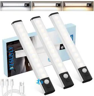 Under Cabinet Lighting,LED Closet Lights,Rechargeable Motion Sensor Light Indoor,3 Colors Dimmable,Magnetic Installation for Kitchen,Wardrobe,Bedroom,Drawer 3Pack Under Cabinet Lighting,LED Closet Lights,Rechargeable Motion Sensor Light Indoor,3 Colors Dimmable,Magnetic Installation for Kitchen,Wardrobe,Bedroom,Drawer 3Pack