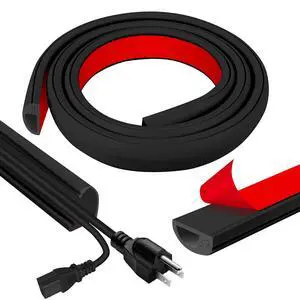 Cord Wall Cover, 39in Self-Adhesive Wire Covers for Cords on Wall, Extension Cable Hider for Floor, Mounted Tv, Home and Office Cavity 0.63" Wx0.31 H (Black) Cord Wall Cover, 39in Self-Adhesive Wire Covers for Cords on Wall, Extension Cable Hider for Floor, Mounted Tv, Home and Office Cavity 0.63" Wx0.31 H (Black)