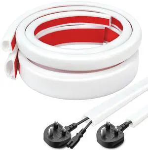 Cord Hider,White Cord Covers for Wires On Wall,TV Wire Hider,Silicone Self-Adhesive Cable Raceway for Powers Cords Management,1.1 * 0.47Inch, Length 39 Inch Cord Hider,White Cord Covers for Wires On Wall,TV Wire Hider,Silicone Self-Adhesive Cable Raceway for Powers Cords Management,1.1 * 0.47Inch, Length 39 Inch