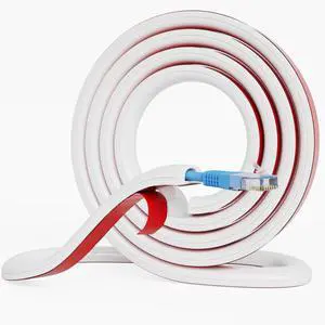 Cord Hider Raceway Kit, 39 inch Wall Cable Hider for 1 Cable, Silicone Material Hiding Wall Mount TV Powers Cords in Home Office, W0.55 H0.39in White Cord Hider Raceway Kit, 39 inch Wall Cable Hider for 1 Cable, Silicone Material Hiding Wall Mount TV Powers Cords in Home Office, W0.55 H0.39in White