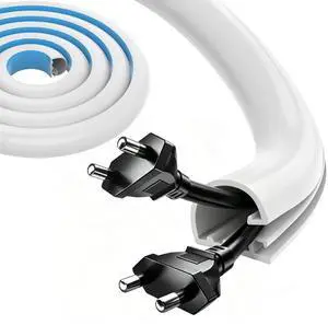 39" Cord Hider for 2-3 Cable, Self-Adhesive Cord Covers for Wires on Wall, Silicone Wire Cover for Wall Mounted TV, Paintable Cable Management for Home & Office, White 39" Cord Hider for 2-3 Cable, Self-Adhesive Cord Covers for Wires on Wall, Silicone Wire Cover for Wall Mounted TV, Paintable Cable Management for Home & Office, White