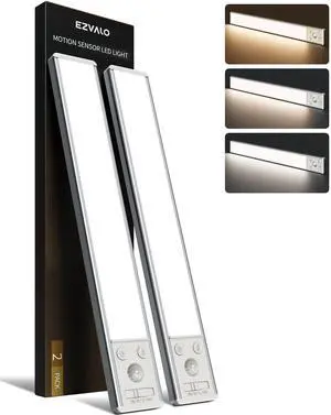 Under Cabinet Lighting, 3500mAh Rechargeable Motion Sensor Light Indoor, 3 Color Temps, 5-Level Dimmable Magnetic Wireless Closet Lights for Kitchen, Pantry, Stairs (2 Pack) Under Cabinet Lighting, 3500mAh Rechargeable Motion Sensor Light Indoor, 3 Color Temps, 5-Level Dimmable Magnetic Wireless Closet Lights for Kitchen, Pantry, Stairs (2 Pack)