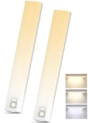10inch Under Cabinet Lighting, 136 LED 3 Color Rechargeable Motion Sensor Light Indoor, 6 Levels Dimmable Magnetic Closet Lights, Wireless Under Counter Lights for Kitchen, Stairs, Bedroom, 2-Pack 10inch Under Cabinet Lighting, 136 LED 3 Color Rechargeable Motion Sensor Light Indoor, 6 Levels Dimmable Magnetic Closet Lights, Wireless Under Counter Lights for Kitchen, Stairs, Bedroom, 2-Pack
