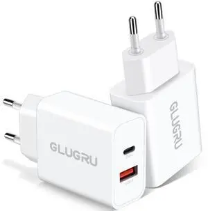 European Travel Plug Adapter, 2Pack 20W Dual Port USB C Wall Charger European Travel Plug Adapter, 2Pack 20W Dual Port USB C Wall Charger