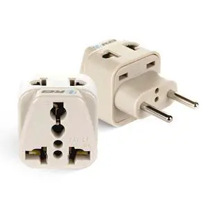 USA to Europe, Turkey, Spain & More (Type C) Travel Adapter Plug - 2 in 1 - CE Certified - RoHS Compliant - 2 Pack - White Color (DB-9C-2PK) USA to Europe, Turkey, Spain & More (Type C) Travel Adapter Plug - 2 in 1 - CE Certified - RoHS Compliant - 2 Pack - White Color (DB-9C-2PK)