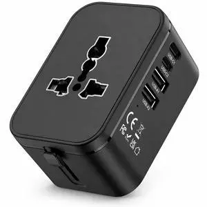 Universal Plug Adapter for Worldwide Travel, PD20W International Charge Adapter with 2 USB-C A Ports, All in One Outlet International Adapter, for USA, UK, EU, AU 224+ Countries (Black) Universal Plug Adapter for Worldwide Travel, PD20W International Charge Adapter with 2 USB-C A Ports, All in One Outlet International Adapter, for USA, UK, EU, AU 224+ Countries (Black)