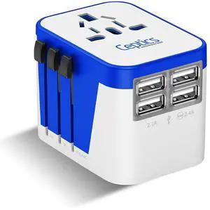 Universal Travel Adapter Plug World Power W/ 4 USB Ports - Charge Cell Phones, Smart Watches, iPhones - For International Europe, China, UK, UAE, Australia - Type A, C, G, I Universal Travel Adapter Plug World Power W/ 4 USB Ports - Charge Cell Phones, Smart Watches, iPhones - For International Europe, China, UK, UAE, Australia - Type A, C, G, I