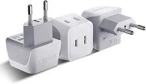 European Travel Plug Adapter Europe Power Adaptor Charger Dual Input - Ultra Compact - Light Weight - USA to any Type C Countries such as Italy, Iceland, Austria and More (CT-9C), white European Travel Plug Adapter Europe Power Adaptor Charger Dual Input - Ultra Compact - Light Weight - USA to any Type C Countries such as Italy, Iceland, Austria and More (CT-9C), white