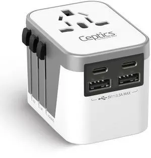 Universal Travel Adapter Plug with Dual USB-A and C Ports Worldwide Power Adapter for Europe, UK, China, UAE, Australia Charge Phones, Smartwatches & Tablets Type A, C, G, I Universal Travel Adapter Plug with Dual USB-A and C Ports Worldwide Power Adapter for Europe, UK, China, UAE, Australia Charge Phones, Smartwatches & Tablets Type A, C, G, I