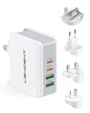 Multiport International USB Wall Charger, 4 Port European USB C Adapter, Foldable Cell Phone Charger Block Cube, Travel Power Adapter for US to UK EU Europe AU, Cruise Approved Charging Hub Multiport International USB Wall Charger, 4 Port European USB C Adapter, Foldable Cell Phone Charger Block Cube, Travel Power Adapter for US to UK EU Europe AU, Cruise Approved Charging Hub
