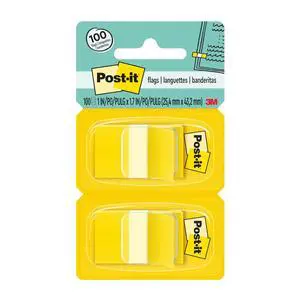 Flags, 50/Dispenser, 2 Dispensers/Pack, 1 in Wide, Yellow (680-YW2) Flags, 50/Dispenser, 2 Dispensers/Pack, 1 in Wide, Yellow (680-YW2)