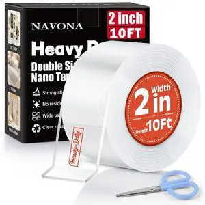 2In x 10Ft Double Sided Nano Tape, Heavy Duty Removable Transparent Mounting Tape for Walls, Home, Office, Kitchen Multipurpose Reusable Adhesive Tape 2In x 10Ft Double Sided Nano Tape, Heavy Duty Removable Transparent Mounting Tape for Walls, Home, Office, Kitchen Multipurpose Reusable Adhesive Tape