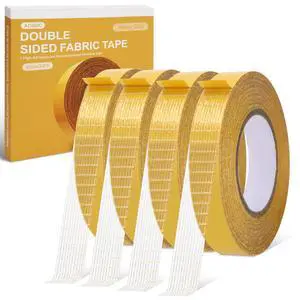 4 Pack 0.5 in x 33FT/10mDouble Sided Fabric Tape Heavy Duty for HemFashion Dress, Cloth CurtainsHigh Adhesive Sticky but Removable and Residue Free, No Sewing or Ironing NeedMultipurpose, 4 Pack 0.5 in x 33FT/10mDouble Sided Fabric Tape Heavy Duty for HemFashion Dress, Cloth CurtainsHigh Adhesive Sticky but Removable and Residue Free, No Sewing or Ironing NeedMultipurpose,