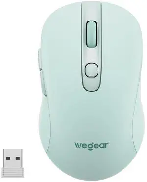 USB Wireless Mouse for Laptop PC Mac, 2.4GHz Cordless Mouse with 6 Buttons, 5-Level Adjustable 4000 DPI, Ergonomic Portable Optical Computer Mice, 24-Month Battery Life (Mint Green) USB Wireless Mouse for Laptop PC Mac, 2.4GHz Cordless Mouse with 6 Buttons, 5-Level Adjustable 4000 DPI, Ergonomic Portable Optical Computer Mice, 24-Month Battery Life (Mint Green)