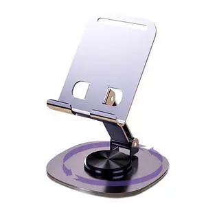 360°Rotating Phone Holder for Desk, Portable & Foldable Cell Phone Stand for Office & Kitchen, Adjustable Tablet Stand for All Mobile Phones, iPhone, iPad, Nintendo Switch (Metal Purple) 360°Rotating Phone Holder for Desk, Portable & Foldable Cell Phone Stand for Office & Kitchen, Adjustable Tablet Stand for All Mobile Phones, iPhone, iPad, Nintendo Switch (Metal Purple)
