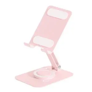 Adjustable Metal Phone Stand for Desk Foldable 360° Rotating Phone Holder Compatible with iPhone 17/16/15/14 Pro Max/Air, Galaxy S25/S26 & Google Pixel 10a Pink Adjustable Metal Phone Stand for Desk Foldable 360° Rotating Phone Holder Compatible with iPhone 17/16/15/14 Pro Max/Air, Galaxy S25/S26 & Google Pixel 10a Pink