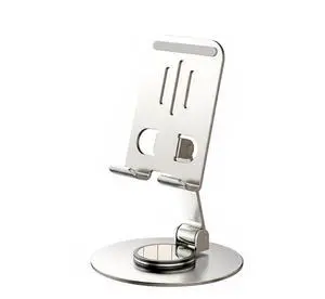 Universal Metal Cell Phone Stand, Multi-Angel Adjustable 360° Rotation Non-Slip Metal Phone Stents (Aurora Silver) Universal Metal Cell Phone Stand, Multi-Angel Adjustable 360° Rotation Non-Slip Metal Phone Stents (Aurora Silver)