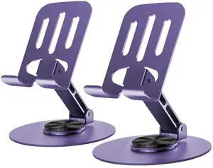 Universal Metal Cell Phone Stand, Multi-Angel Adjustable 360° Rotation Non-Slip Metal Phone Stand Compatible with iPhone 17 16 Pro Max and All Smartphones (Purple&Purple) Universal Metal Cell Phone Stand, Multi-Angel Adjustable 360° Rotation Non-Slip Metal Phone Stand Compatible with iPhone 17 16 Pro Max and All Smartphones (Purple&Purple)