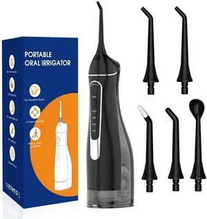 Water flossers for Teeth Pick, Portable Oral Irrigator Dental with 4 Modes 5 Jet Tips, IPX7 Rechargeable Water Tooth Flosser for Braces Sensitive Gum Care300ml Tank for Home Travel Use Water flossers for Teeth Pick, Portable Oral Irrigator Dental with 4 Modes 5 Jet Tips, IPX7 Rechargeable Water Tooth Flosser for Braces Sensitive Gum Care300ml Tank for Home Travel Use