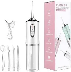 Water Dental Flosser for Teeth - 230ML Portable Cordless Oral Irrigator with 0.6mm Precision Stream, 3 Cleaning Modes & 4 Jet Tips, IPX7 Waterproof Rechargeable Dental Pick for Kids, Women & Travel Water Dental Flosser for Teeth - 230ML Portable Cordless Oral Irrigator with 0.6mm Precision Stream, 3 Cleaning Modes & 4 Jet Tips, IPX7 Waterproof Rechargeable Dental Pick for Kids, Women & Travel