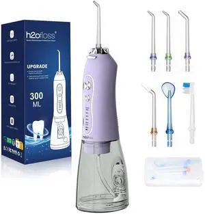 Water Dental Flosser Teeth Pick, Cordless Portable Oral Irrigator 300ML Rechargeable Travel Irrigation Cleaner IPX7 Waterproof WaterFlosser for Home Travel Lavender Water Dental Flosser Teeth Pick, Cordless Portable Oral Irrigator 300ML Rechargeable Travel Irrigation Cleaner IPX7 Waterproof WaterFlosser for Home Travel Lavender