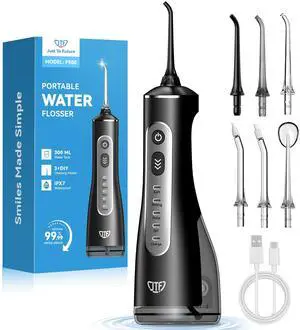 Portable Water Flosser for Teeth: 3 Modes & 10 DIY Pressure Levels Cordless Oral Irrigator for Braces & Sensitive Gums - with 300ML Tank & 6 Tips, Rechargeable Electric Dental Pick for Home Travel Portable Water Flosser for Teeth: 3 Modes & 10 DIY Pressure Levels Cordless Oral Irrigator for Braces & Sensitive Gums - with 300ML Tank & 6 Tips, Rechargeable Electric Dental Pick for Home Travel