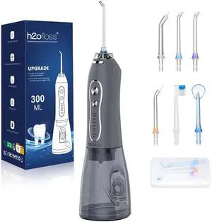 Water Dental Flosser Pick for Teeth: 5 Modes Cordless Portable 300ML Larger Tank Water Teeth Cleaner IPX7 Waterproof Flossing Cleaning Picks for Home Travel Gray Water Dental Flosser Pick for Teeth: 5 Modes Cordless Portable 300ML Larger Tank Water Teeth Cleaner IPX7 Waterproof Flossing Cleaning Picks for Home Travel Gray