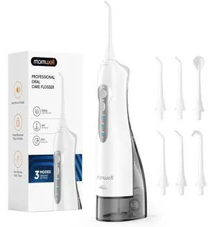 Water Flosser Cordless, Water Flossers for Teeth - 300ML Tank and 6 Jet Tips, 3 Modes Portable Dental Oral Irrigator, Braces Care, Rechargeable Waterproof Portable Water Flosser (White) Water Flosser Cordless, Water Flossers for Teeth - 300ML Tank and 6 Jet Tips, 3 Modes Portable Dental Oral Irrigator, Braces Care, Rechargeable Waterproof Portable Water Flosser (White)