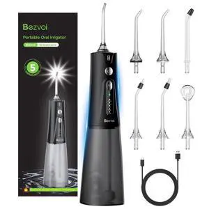 Water Flosser Teeth Pick, 300ML Tank & 40-Day Battery, 5 Modes Cordless Oral Irrigator for Braces, Sensitive Gums, 6 Tips, IPX7 Waterproof Rechargeable Irrigation Cleaner for Home, Black Water Flosser Teeth Pick, 300ML Tank & 40-Day Battery, 5 Modes Cordless Oral Irrigator for Braces, Sensitive Gums, 6 Tips, IPX7 Waterproof Rechargeable Irrigation Cleaner for Home, Black