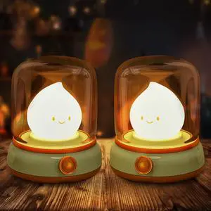 2Pack Ghost Campfire Night Light, Small Cute Desk Lamp, Dimmable Cordless Bedside Table Lamp, Rechargebale Battery Oprated Warm Night Light for Bedroom/Kids/Baby Nursery, Vintage Ambient Lighting 2Pack Ghost Campfire Night Light, Small Cute Desk Lamp, Dimmable Cordless Bedside Table Lamp, Rechargebale Battery Oprated Warm Night Light for Bedroom/Kids/Baby Nursery, Vintage Ambient Lighting
