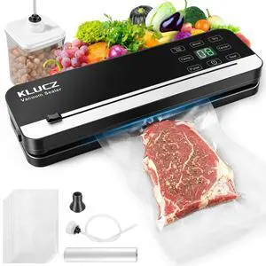 85kPa Vacuum Sealer Machine, Compact Vacuum Sealer for Food, LCD Display, Moist/Dry, Pulse, Seal Modes, with Extra Vacuum Seal Bags and Wine Vacuum Stopper,Black 85kPa Vacuum Sealer Machine, Compact Vacuum Sealer for Food, LCD Display, Moist/Dry, Pulse, Seal Modes, with Extra Vacuum Seal Bags and Wine Vacuum Stopper,Black
