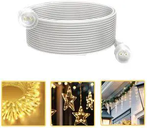 Extension Cords for String Lights Inflatable Decorations, 2 Pin 16.4FT Outdoor Extension Cable Waterproof for Class2 Power Adapter Solar Pannel Holiday Transparent Extension Cords for String Lights Inflatable Decorations, 2 Pin 16.4FT Outdoor Extension Cable Waterproof for Class2 Power Adapter Solar Pannel Holiday Transparent