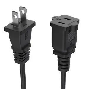 Extension Cord 6 Feet US 2 Prong Extension Cord 2 Outlet Black Extension Cord Cable 125v 10a Male to Female Power Cord for Nema 1-15p to 1-15r Extension Cord 6 Feet US 2 Prong Extension Cord 2 Outlet Black Extension Cord Cable 125v 10a Male to Female Power Cord for Nema 1-15p to 1-15r