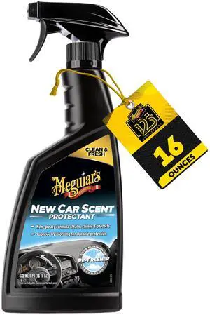New Car Scent Protectant Spray, Car Interior Protectant Cleaner for Vinyl, Rubber, and Plastic, Offers UV Protection and Leaves a Rich, Satin Shine and a Pleasant New Car Smell, 16 Oz New Car Scent Protectant Spray, Car Interior Protectant Cleaner for Vinyl, Rubber, and Plastic, Offers UV Protection and Leaves a Rich, Satin Shine and a Pleasant New Car Smell, 16 Oz