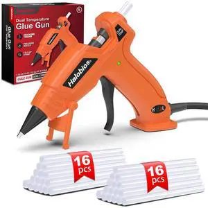 Hot Glue Gun Dual Temp with 32 Glue Sticks, Quick Preheat Hot Glue Gun, Two Temperatures for DIY, School Craft and Home Repairs (Orange) Hot Glue Gun Dual Temp with 32 Glue Sticks, Quick Preheat Hot Glue Gun, Two Temperatures for DIY, School Craft and Home Repairs (Orange)