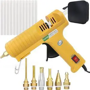 Hot Glue Gun,Full Size High Temperature Glue Gun Kit with 12 Clear Glue Sticks, 60/100W. For Craft School DIY Art Home and Quick Repair -Yellow Hot Glue Gun,Full Size High Temperature Glue Gun Kit with 12 Clear Glue Sticks, 60/100W. For Craft School DIY Art Home and Quick Repair -Yellow