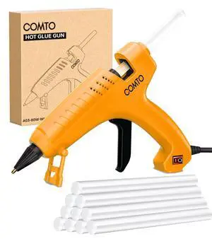 Full Size Hot Glue Gun with 10 Sticks, Heavy Duty Glue Gun with 80W Super Power, Anti-scald Nozzle and Easy Squeeze Trigger, Perfect for Crafting, DIY and Repairs - Yellow Full Size Hot Glue Gun with 10 Sticks, Heavy Duty Glue Gun with 80W Super Power, Anti-scald Nozzle and Easy Squeeze Trigger, Perfect for Crafting, DIY and Repairs - Yellow