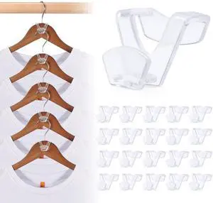 Closet Organizers and Storage, College Dorm Room Essentials - 60 Pack Clear Clothes Hanger Connector Hooks, Heavy Duty Hangers Organization, Premium Space Saving Hangers Closet Organizers and Storage, College Dorm Room Essentials - 60 Pack Clear Clothes Hanger Connector Hooks, Heavy Duty Hangers Organization, Premium Space Saving Hangers