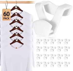 Space Saving Hanger Hooks 60 Pack, White Clothes Hanger Connector Hooks, Heavy Duty Hangers Hook Space Saver, Sturdy Hanger Connector Hook, Premium Cascading Hangers for Closet Space Saving Hanger Hooks 60 Pack, White Clothes Hanger Connector Hooks, Heavy Duty Hangers Hook Space Saver, Sturdy Hanger Connector Hook, Premium Cascading Hangers for Closet