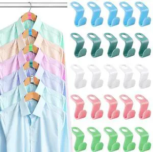 100 PCS Hanger Connector Hooks, Hangers Space Saving, Hanger Clips for Plastic Hangers(5 Color) 100 PCS Hanger Connector Hooks, Hangers Space Saving, Hanger Clips for Plastic Hangers(5 Color)