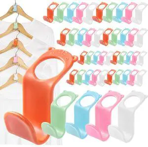 Clothes Hanger Connector Hooks 50PCS Space Saving Extender Clips for Closet Organization Dorm Room Essentials Cascading Saver Organizers and Storage Clothes Hanger Connector Hooks 50PCS Space Saving Extender Clips for Closet Organization Dorm Room Essentials Cascading Saver Organizers and Storage