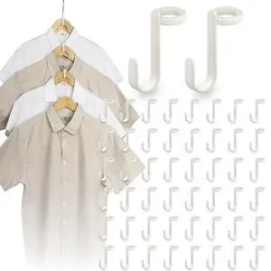 50PCS Hanger Connector Hooks,Space Saving Hangers for Clothes.Hanger Hooks Space Saver. Closet Hangers Connector Hook. College Dorm Essentials,Closet Organizers and Storage 50PCS Hanger Connector Hooks,Space Saving Hangers for Clothes.Hanger Hooks Space Saver. Closet Hangers Connector Hook. College Dorm Essentials,Closet Organizers and Storage