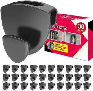 Space Saving Hanger Hooks 30Pcs, Upgrade Heavy Duty Space Saver Hangers Connector Hooks for Clothes, Premium Hanging Closet Organizer for Dorm, Ganchos para Colgar Ropa, Black Space Saving Hanger Hooks 30Pcs, Upgrade Heavy Duty Space Saver Hangers Connector Hooks for Clothes, Premium Hanging Closet Organizer for Dorm, Ganchos para Colgar Ropa, Black